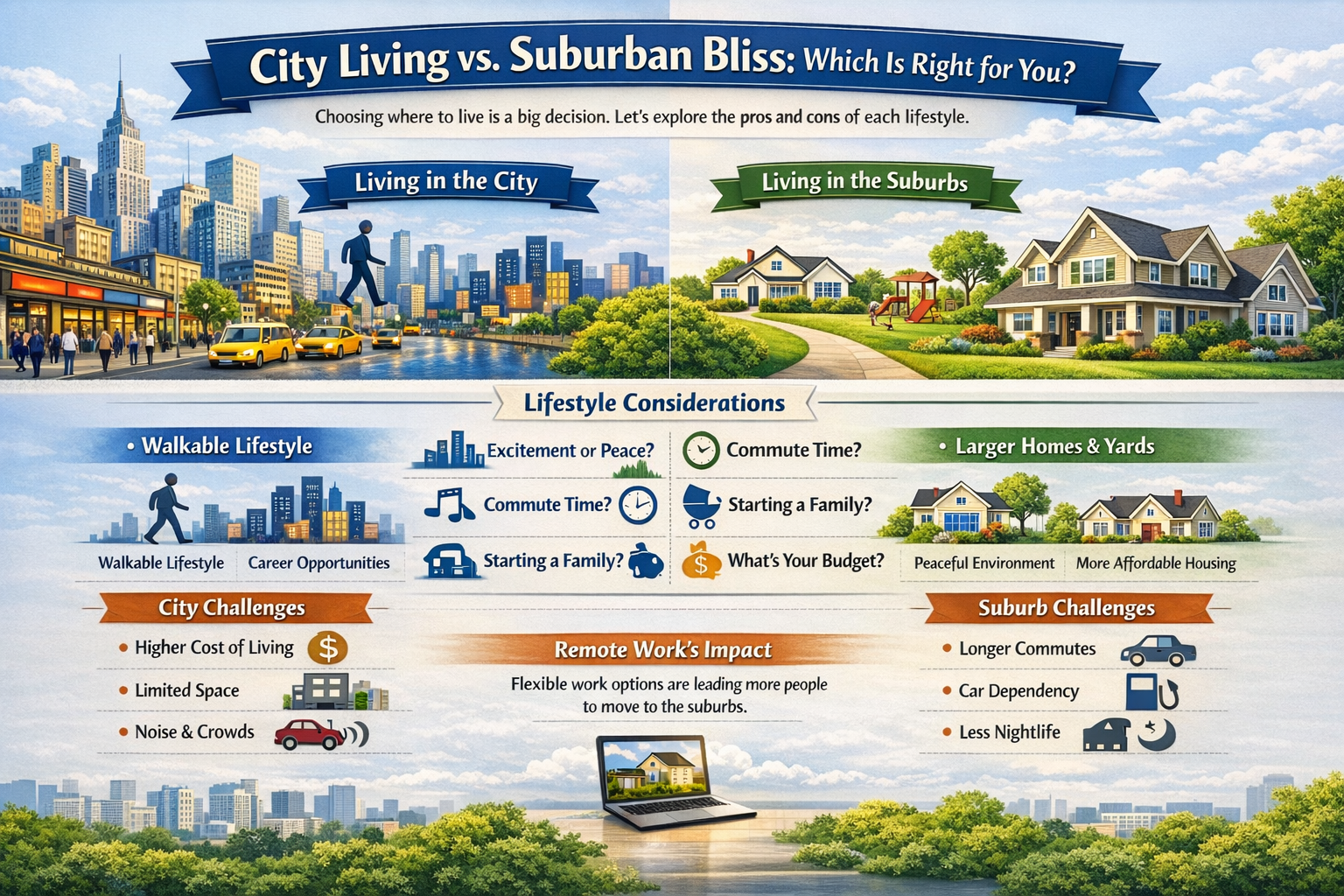 City vs Suburban Living